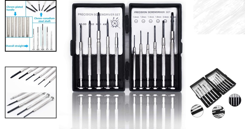 11PCS Precision Screwdriver Set - Essential Tools for Electronics & Watch Repair