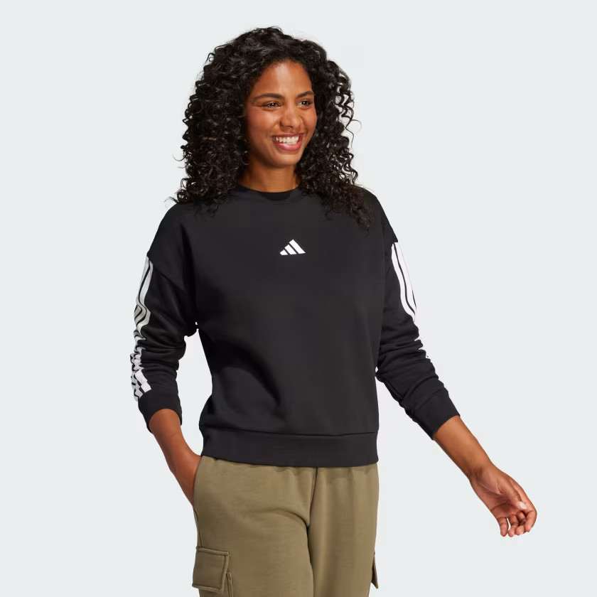 adidas women Essentials 3-Stripes Fleece Sweatshirt