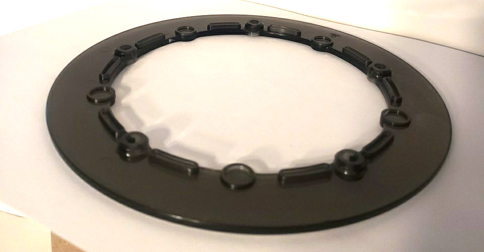 Black Plastic Bicycle Chainring Bash Guard Protector 5 Holes & Screws NOS