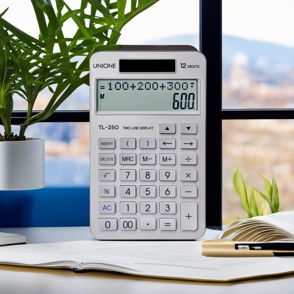 New, Two Line Display, Desktop Calculator. History Function- 30 Memories, Cal...