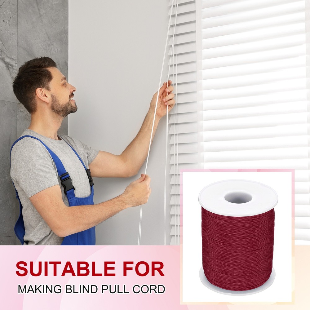 1mm 109 Yards Nylon String Bracelet String Braided Nylon Thread Dark Red