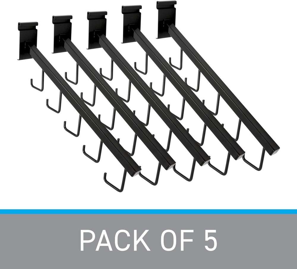 5 Wire Grid Black J-Hooks Waterfall Faceout 16" Gridwall Purse Wiregrid J Hook