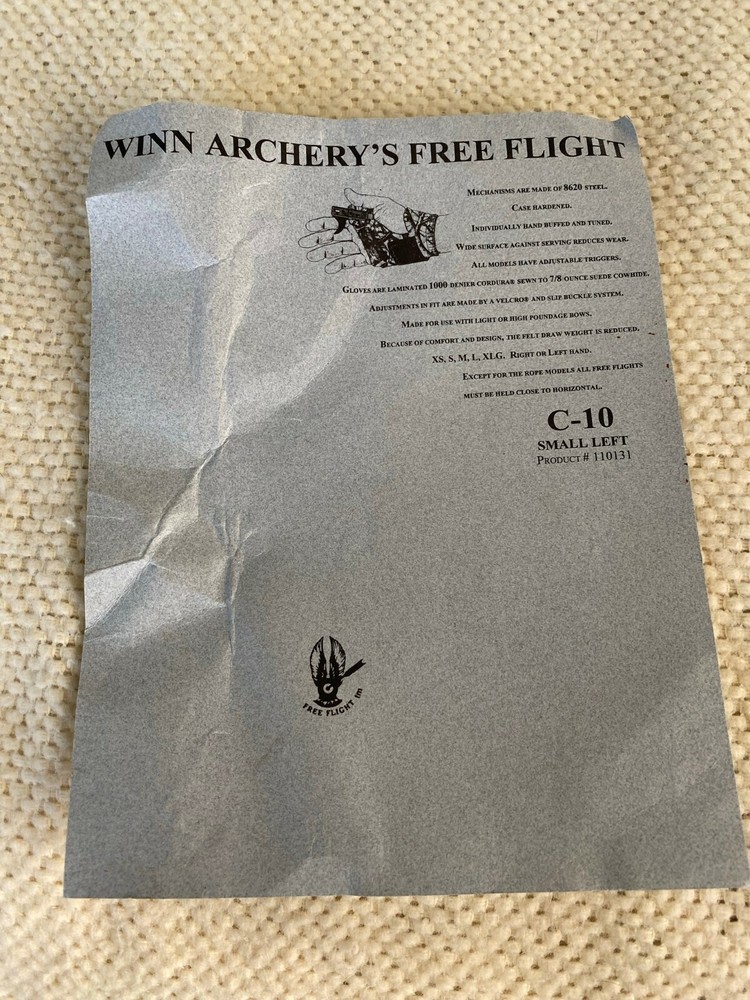 Winn Archery Free Flight Release Instructions Insert Page