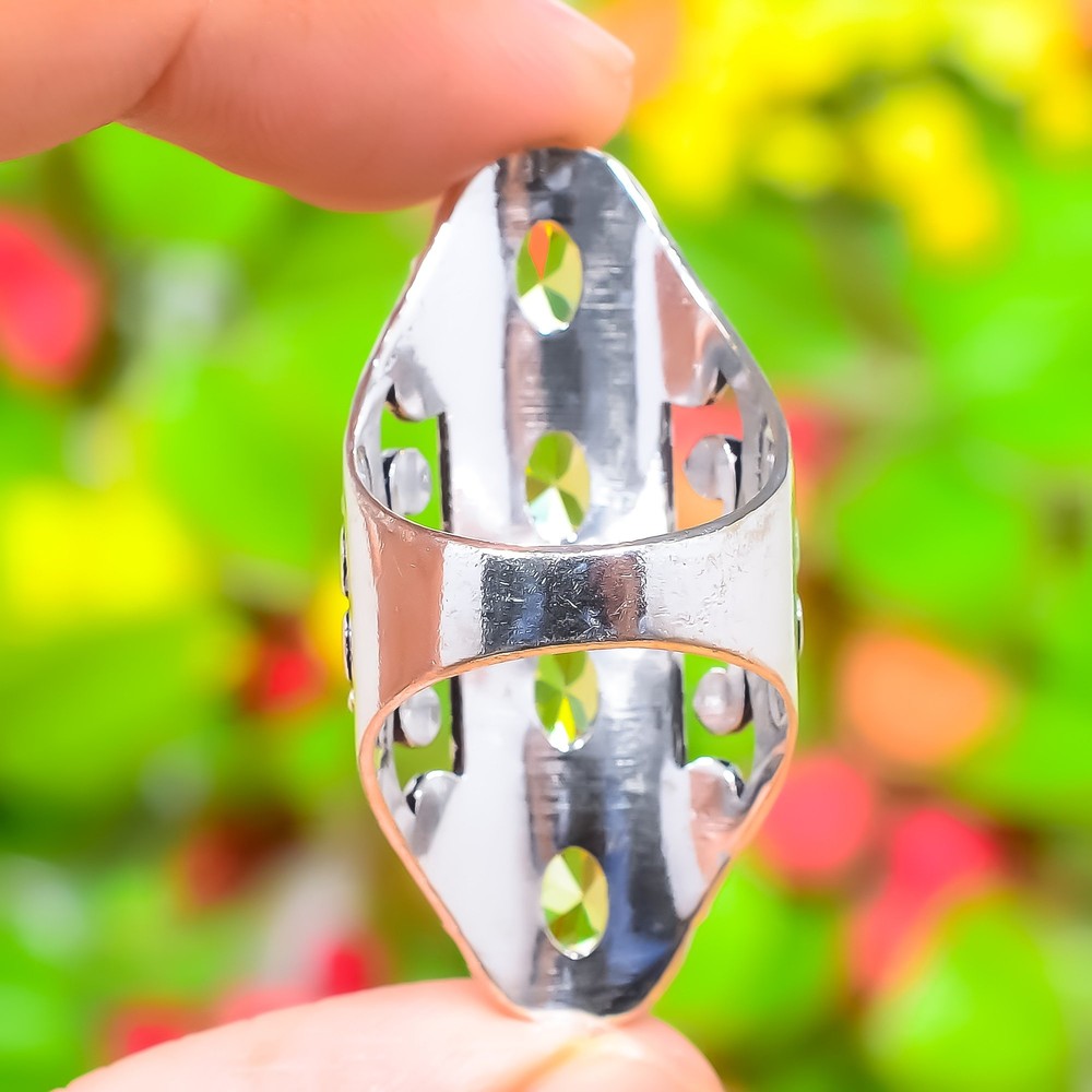 Peridot,Blue Topaz,Mix Gemstone Handmade 925 Sterling Silver Ring Variation