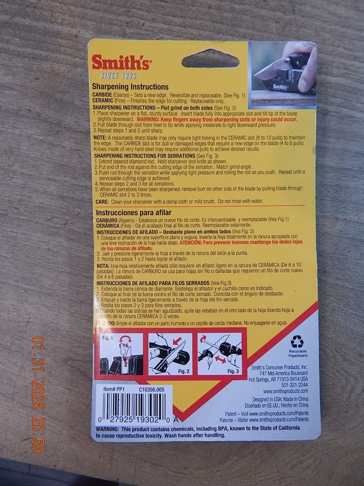 Smith's Pocket Pal Knife Sharpener PP1 NEW IN PACKAGE