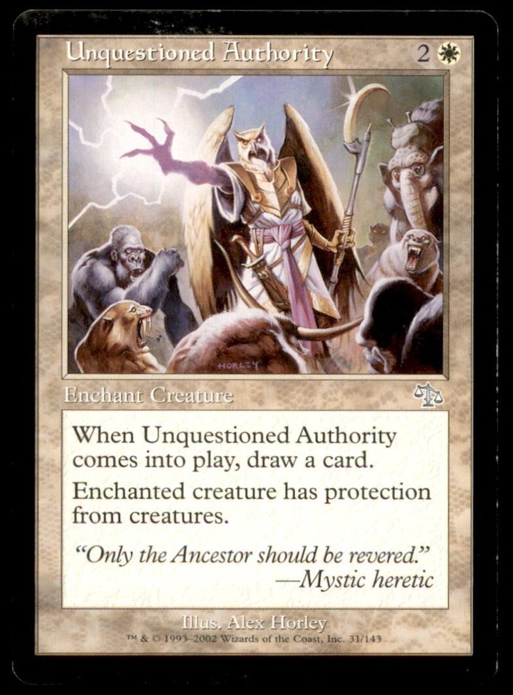 Unquestioned Authority Judgment Light Play MTG Magic the Gathering
