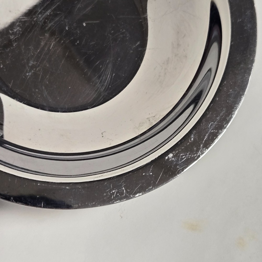 MCM Bakelite ~ Brown Marbled Handle ~ Chrome 3 Section Candy Trinket Dish