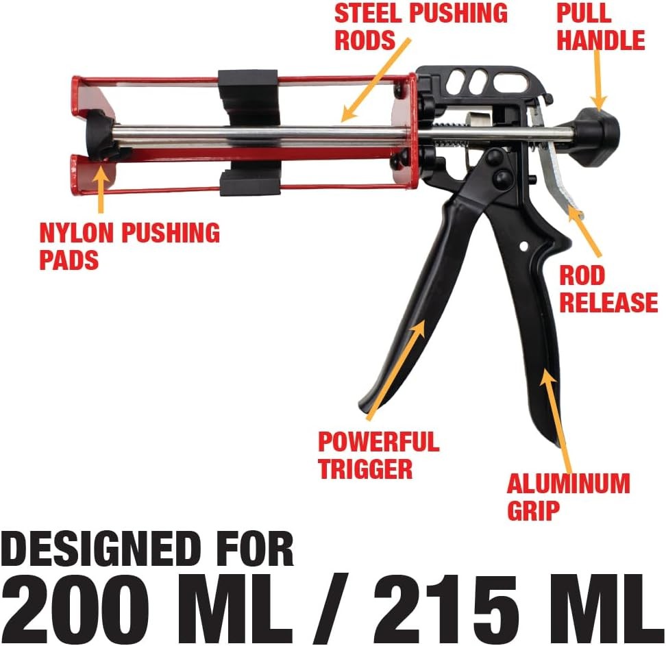 LAUCO Epoxy Gun Dual Cartridge 200 ml, Dual Cartridge Epoxy Gun, (33093)