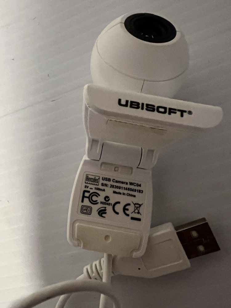 Nintendo Wii Ubisoft Hercules Camera USB WC04 Webcam White Motion Tracking