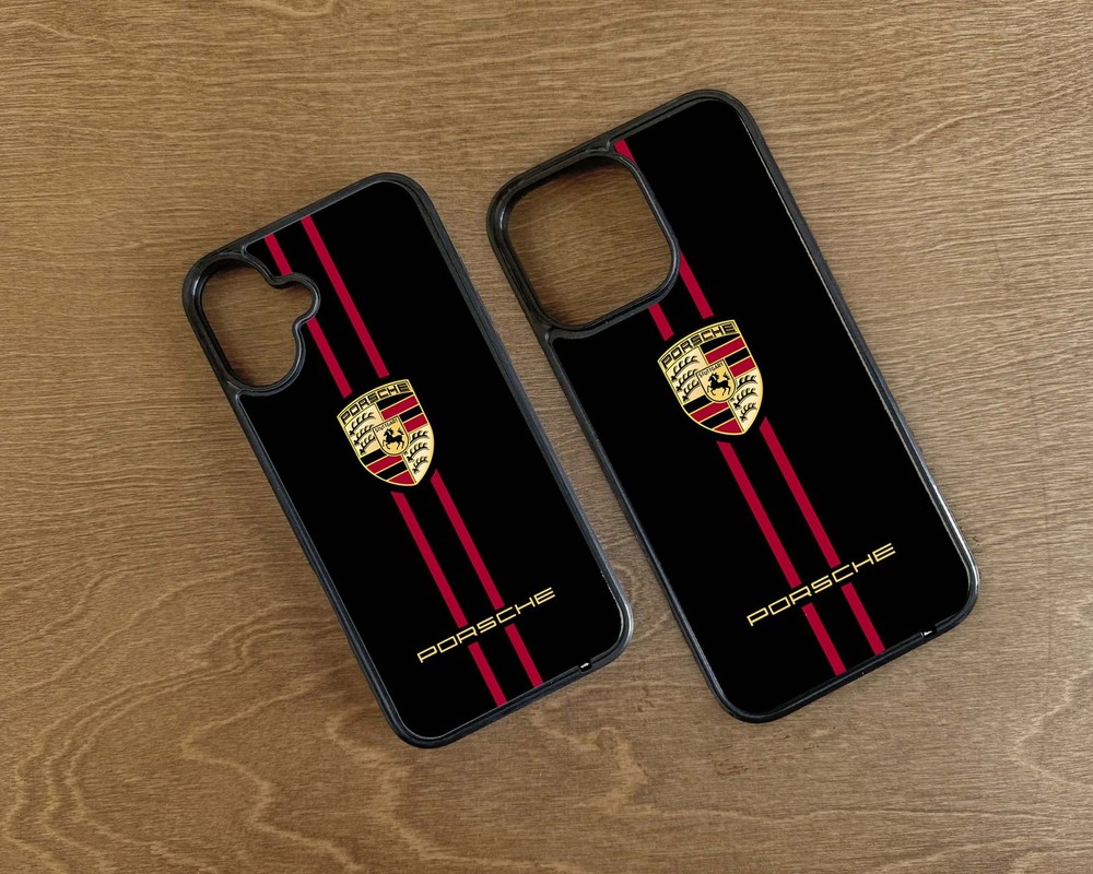 Porsch Super Car Logo iPhone 2D Rubber Case