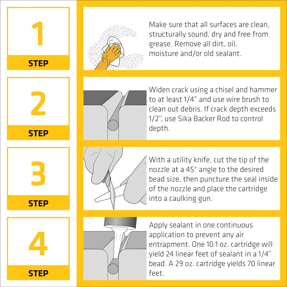 Sikaflex Self Leveling Sealant, Gray, polyurethane with an accelerated curing ca