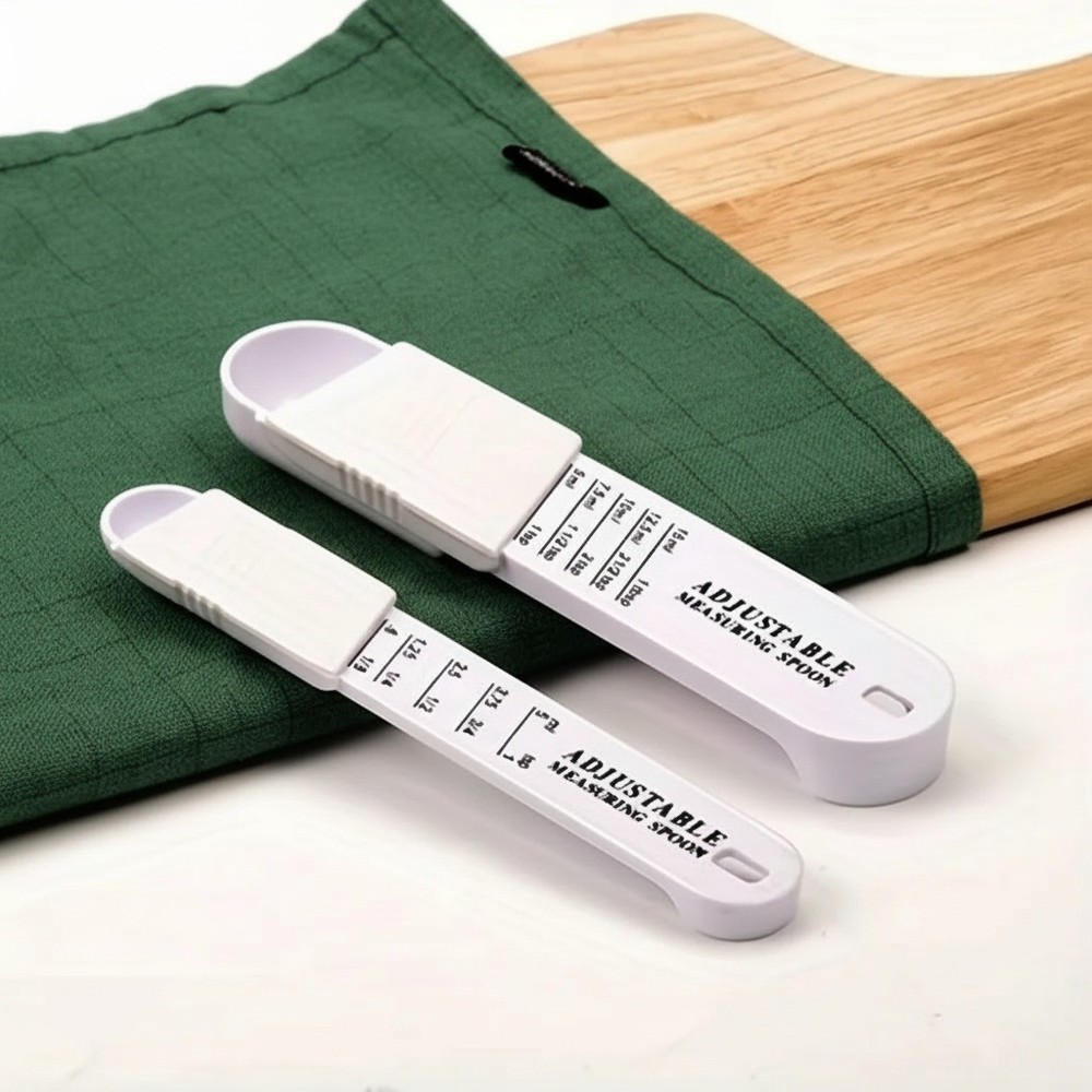 Adjustable Measuring Spoon Set 2PCS Kitchen Baking Teaspoon Tablespoon Tool