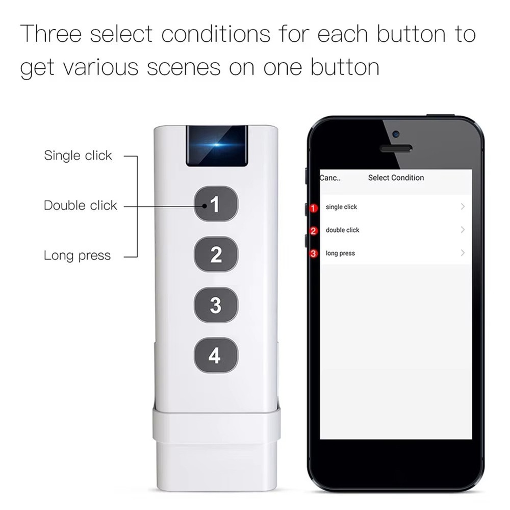 2pcs Tuya Control Devices Scene 4 Key Remote Portable Remote Controls9759