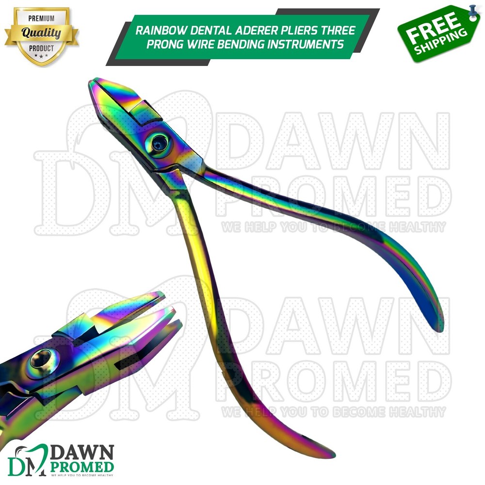 Rainbow Dental Aderer Pliers Three Prong Orthodontics Wire Bending Instruments