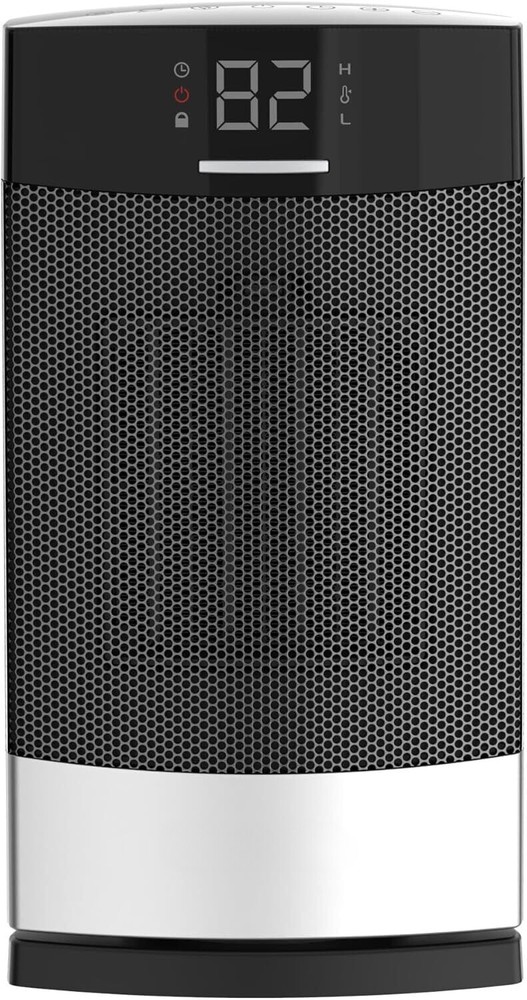 Ceramic Tabletop Heater for Home with Tip-Over Switch,Child Lock,Digital Display
