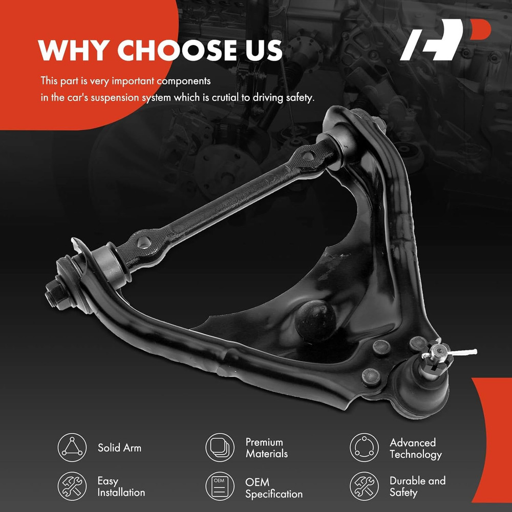 Front Left Upper Control Arm, with Ball Joint & Bushing, Compatible with Dodge D