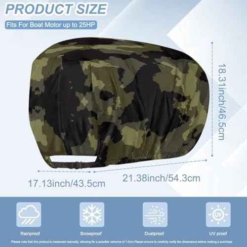 Camo Boat Motor Cover Waterproof Outboard Motor Cover Suitable for Camouflage