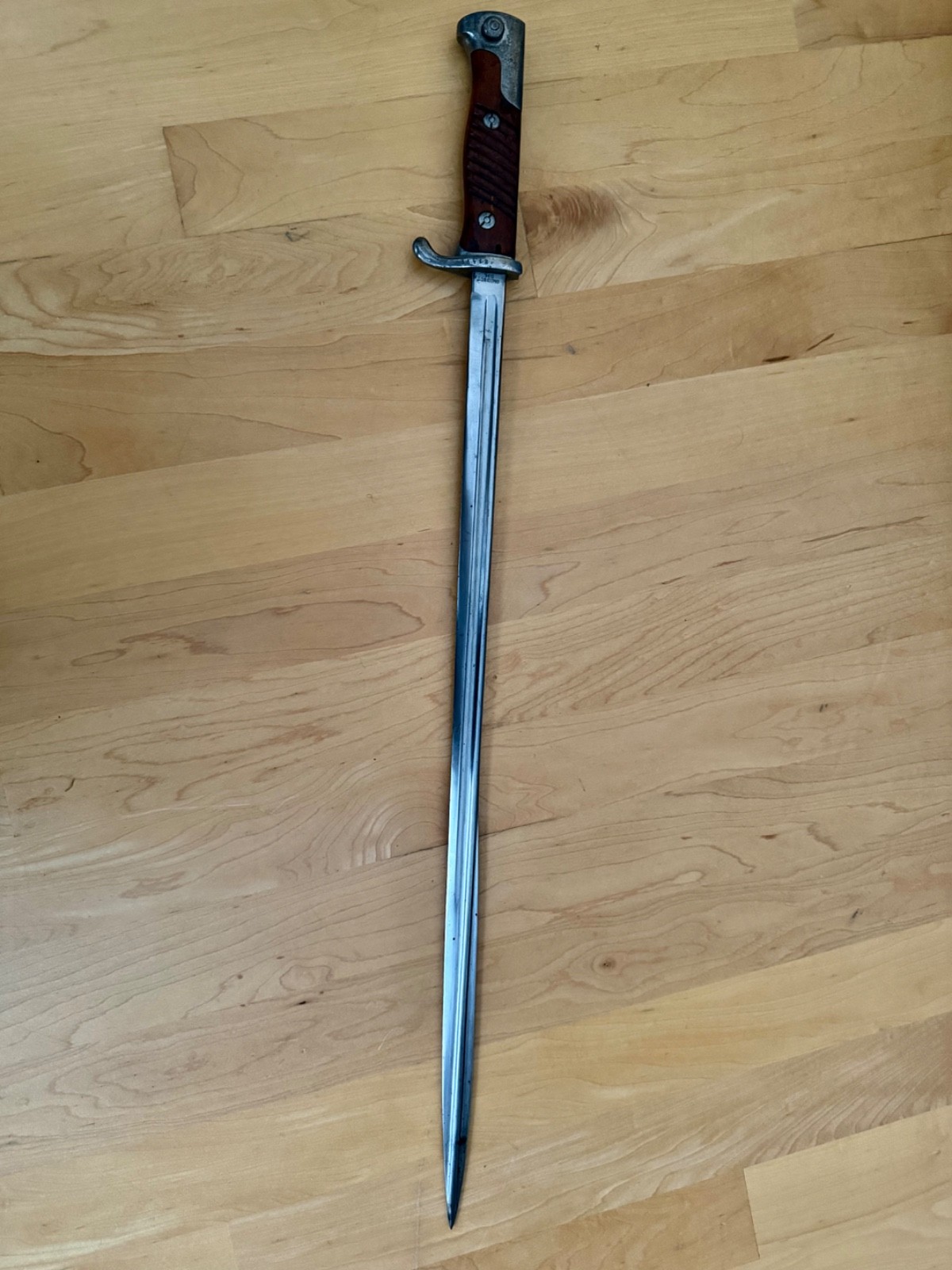 WWI Simson & Co. SUHL Bayonet With Leather Scabbard.