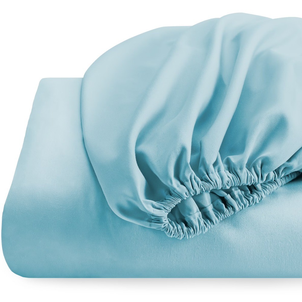 Ultra-Soft Queen Size Sheet Set 2-Pack Fitted Bed Sheets Light Blue