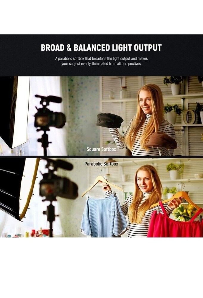 NEEWER 33inch/85cm Parabolic Softbox Quick Set up Quick Folding