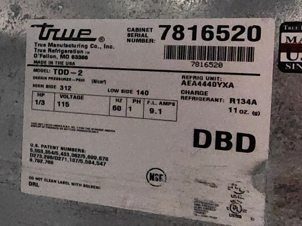2 Door True Kegerator TDD-2