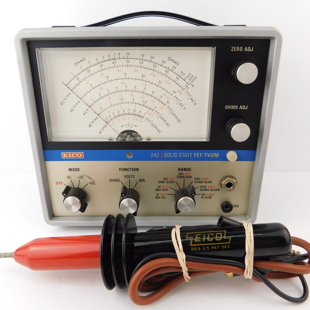 VTG EICO 242 SOLID STATE FET TVOM Analog Shop Meter & Operating/Assembly Manuals