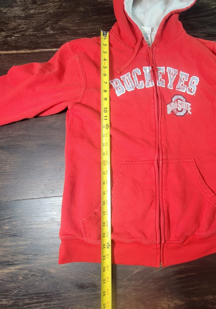 Ohio State Buckeyes Red Full Zip Jacket Size Youth Boys Medium *Notes