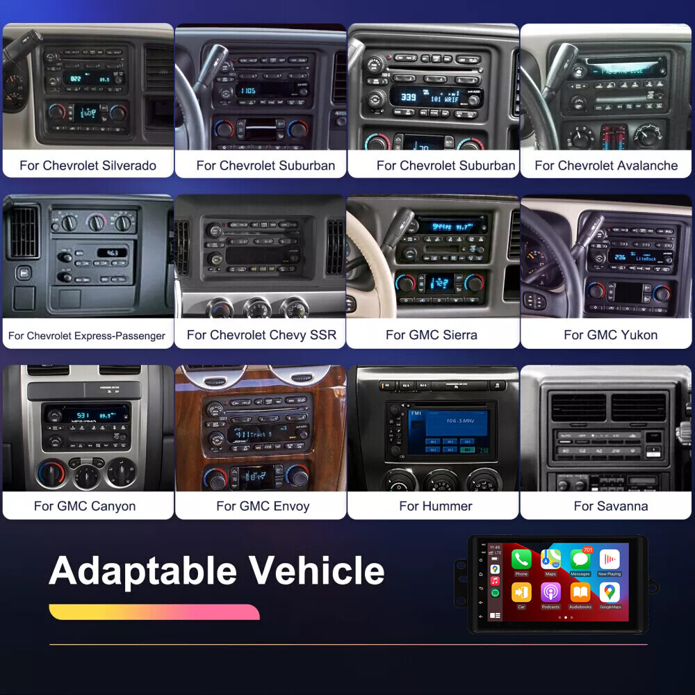 Car Radio for Silverado Tahoe GMC Siera 2003-2006 GPS Navigation Android Carplay