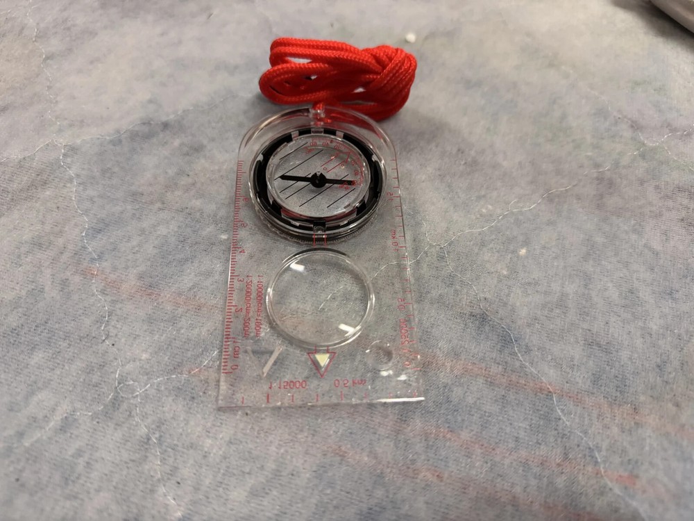 Transparent Baseplate Compass with Lanyard – Orienteering Hiking Navigation Tool