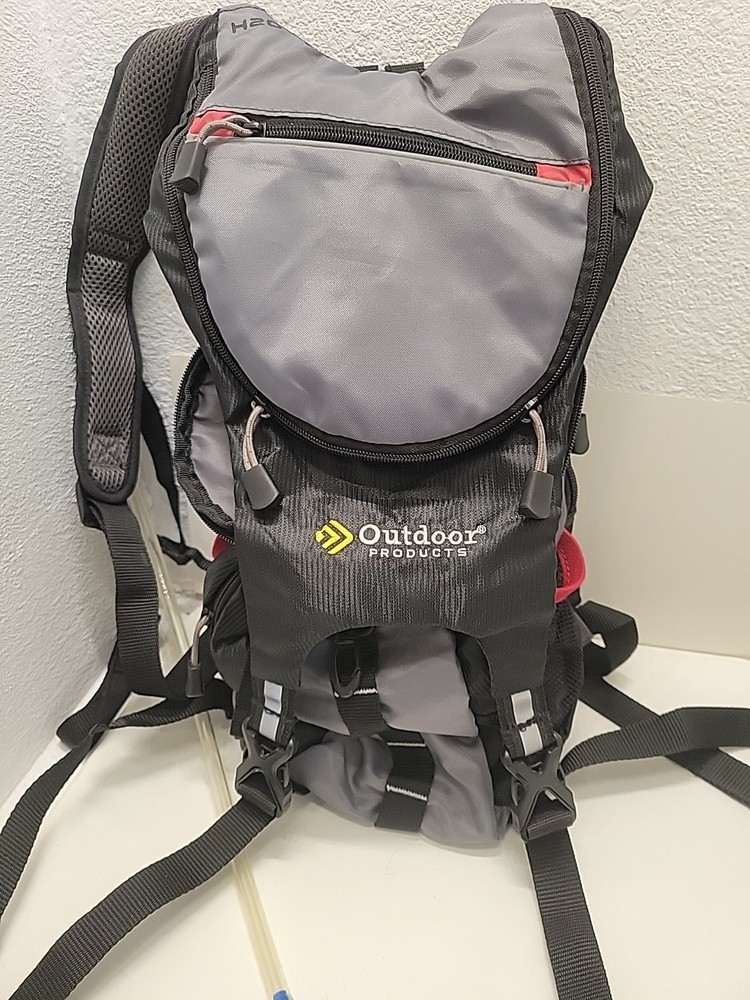 Outdoor Products Hydration Backpack Water Pack H2o Bladder  Grey Performance