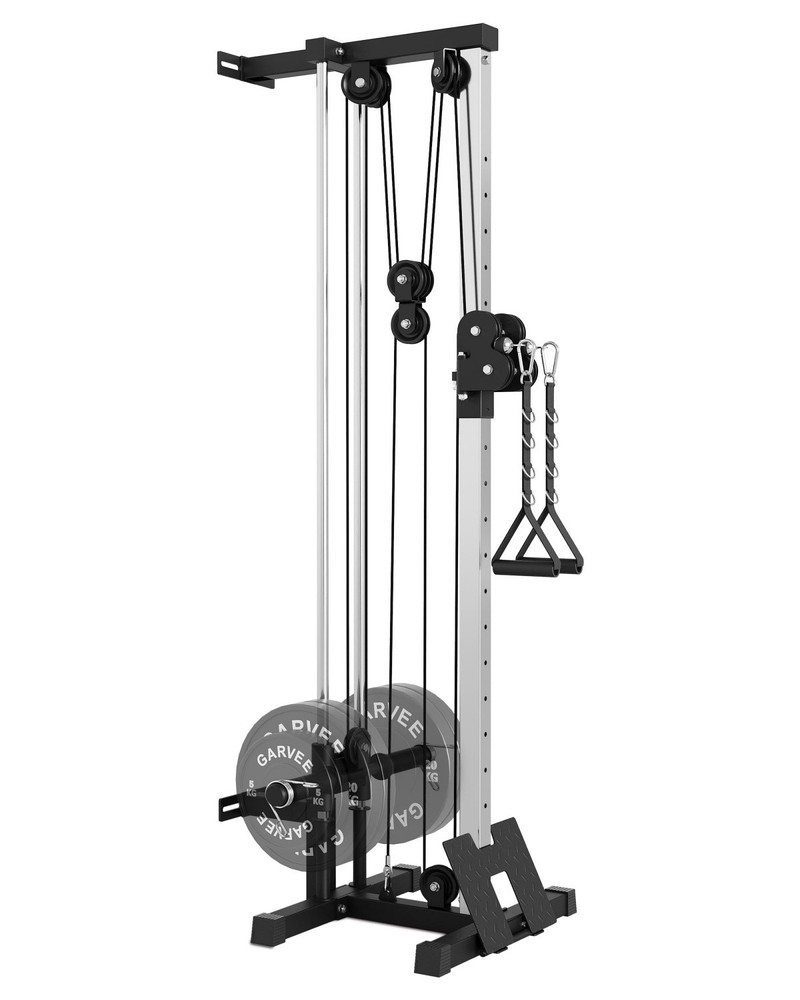 Wall Mount Cable Machine LAT Pulldown Machines with 19 Positions Weight Workout