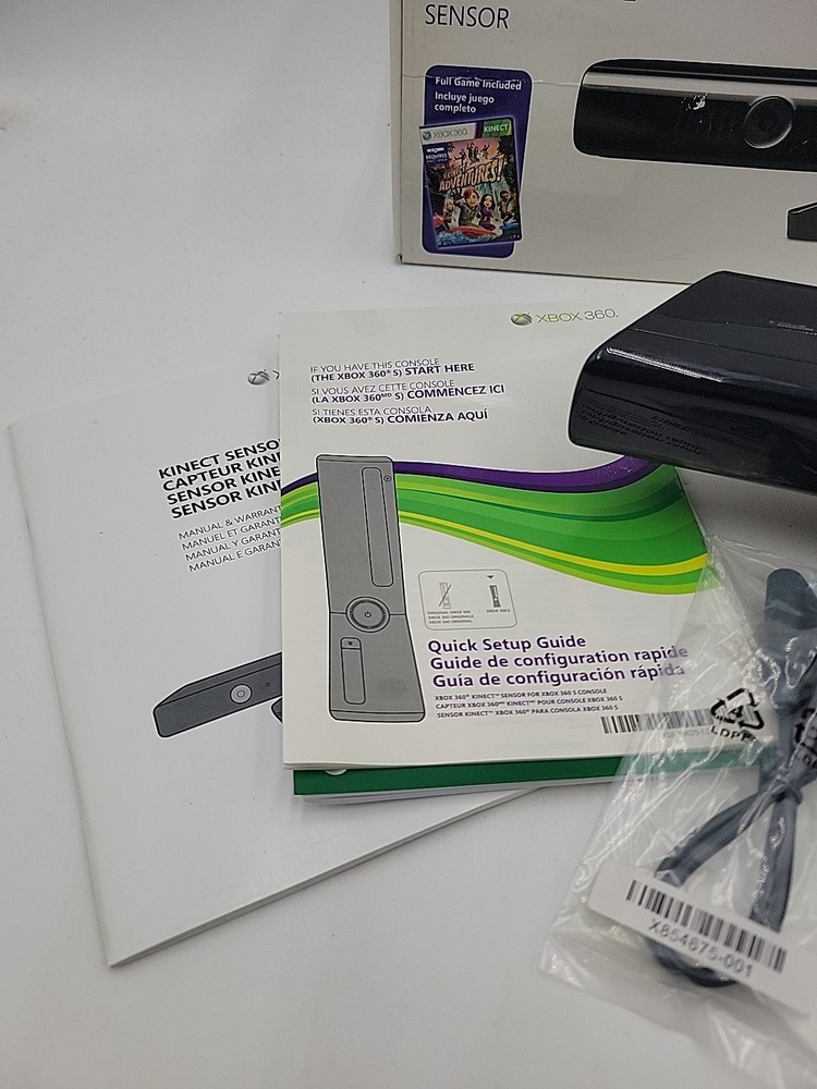 Microsoft Xbox 360 Kinect Motion Sensor Bar With Cables And Manuals (READ)