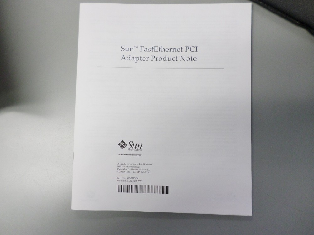 Sun Microsystems 501-5019146084 100BaseTX FastEthernet PCI Adapter (FE/P)