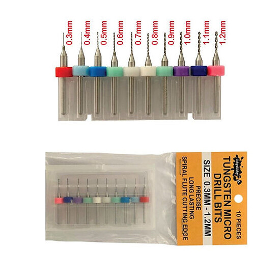 IckySticky Tungsten Micro Drill Bits 0.3mm - 1.2mm