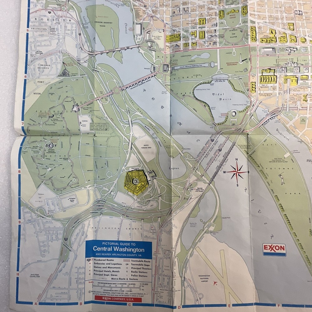 1978 Washington DC Exxon Tiger Folding Pape4 Map & Visitor Guide OldPaperMaps