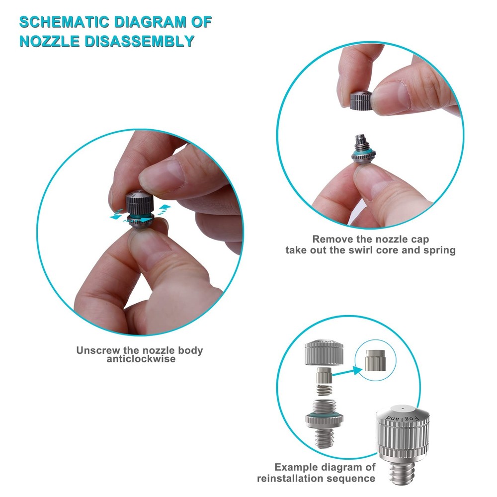 Misting Nozzles for Cooling System:35pcs Clogging-Prevent Cleanable Stainless...