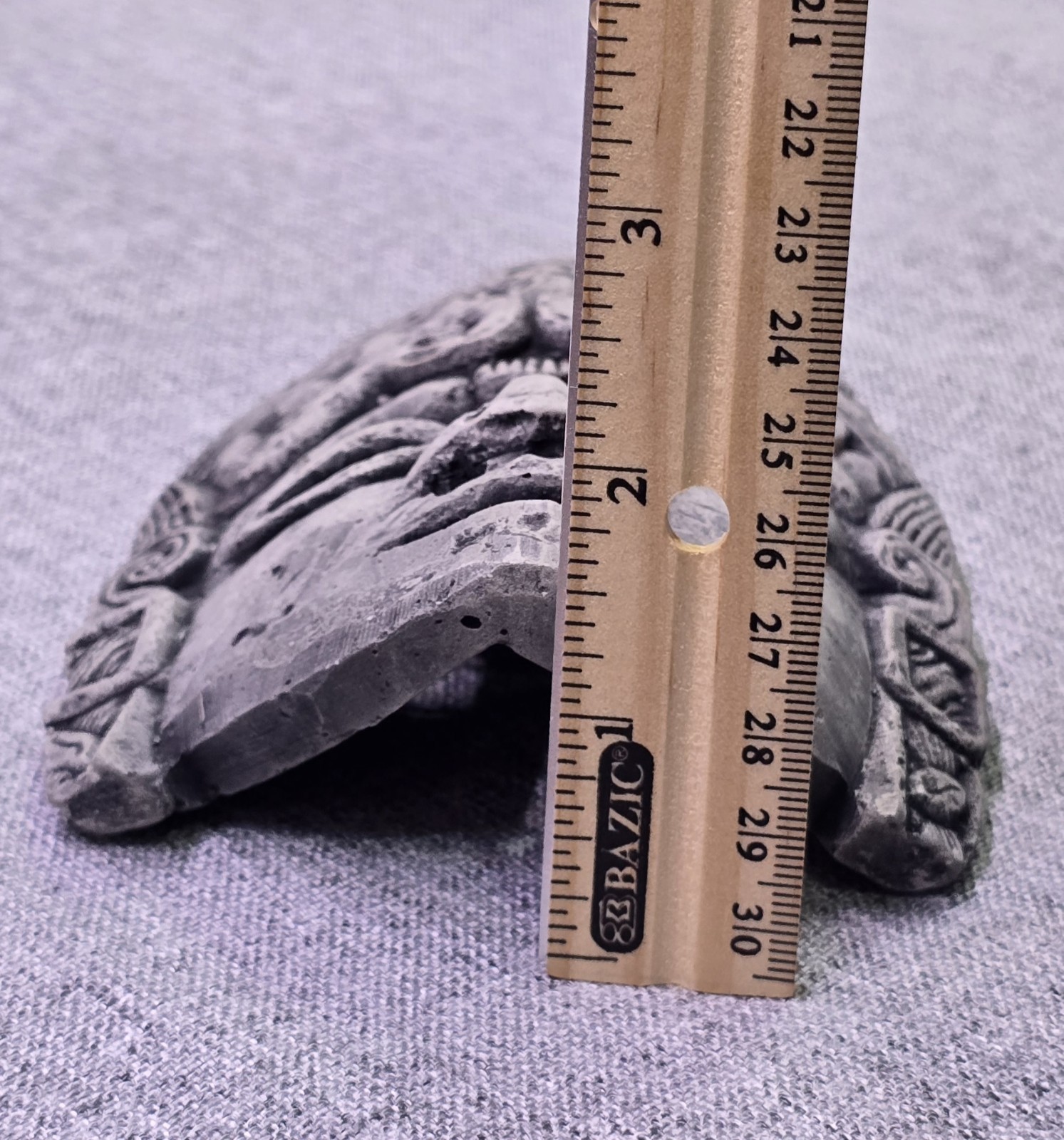 Vintage Aztec Mayan Style Mask Wall Plaque Cast Cement Tribal Face Decor