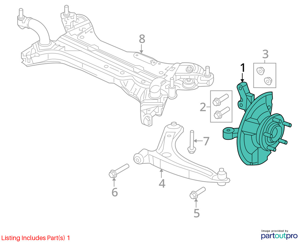 2007-2017 Jeep Compass Drivers Front Spindle Knuckle Oem H6L5K