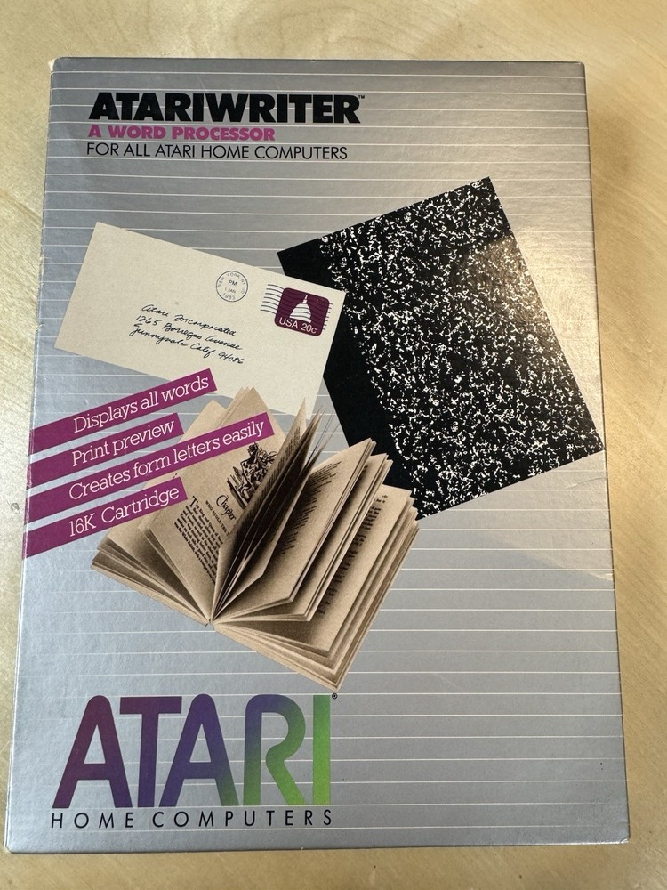 Atariwriter - A Word Processor for Atari 400/800, 1982 Complete In Box w/Manual