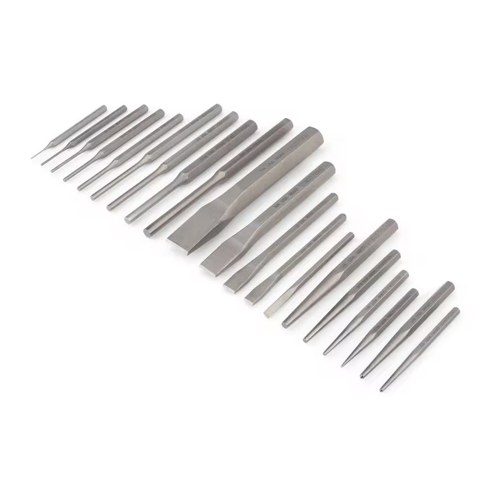 Punch and Chisel Set, 20-Piece (Center, Solid, Pin, Chisel)