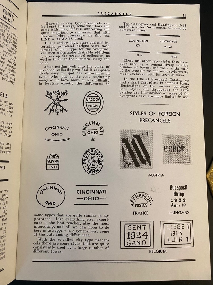 PRECANCELED STAMPS by Adolf Gunesch 1935 & 1936 3rd & 4th Eds History & Types