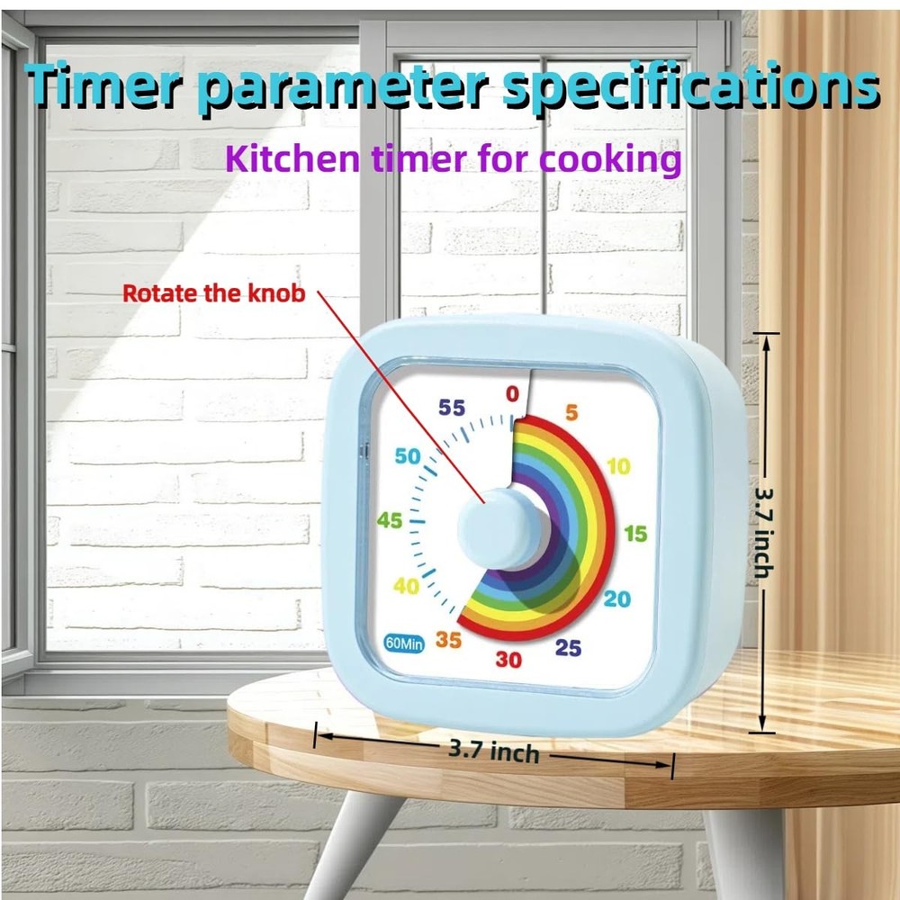 Kids Visual Timer Cute Rainbow - 60 Minute Countdown Timer Time Management for K
