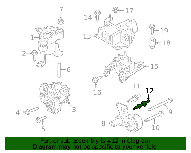 Genuine Ford Engine Support Rod Stud W704585-S439