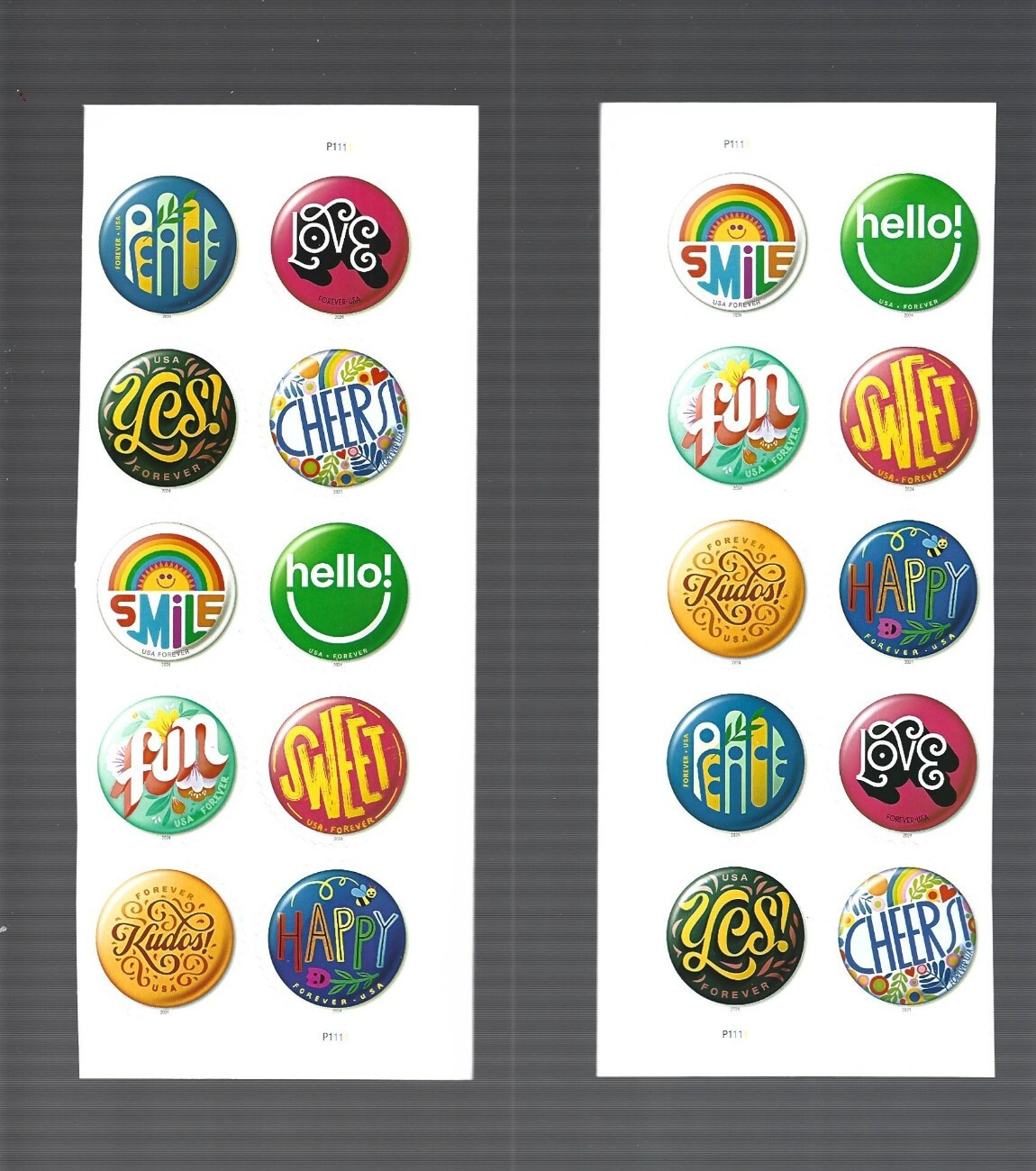 DISCOUNT POSTAGE 💥2023 "PINBACK BUTTONS"  20 Forever  Stamps FV US$15.60