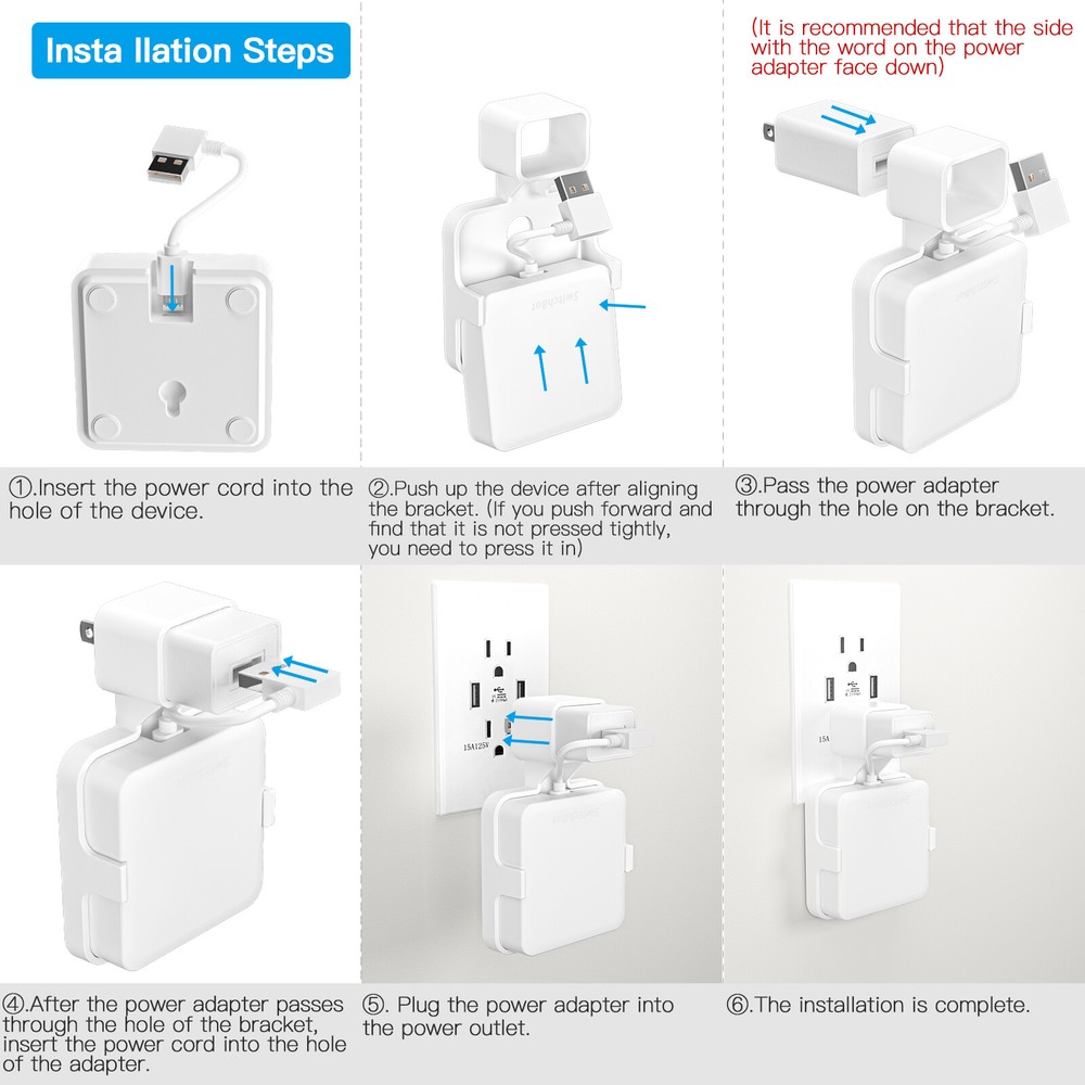 HOLACA Outlet Wall Bracket and Adapter for SwitchBot Hub Mini