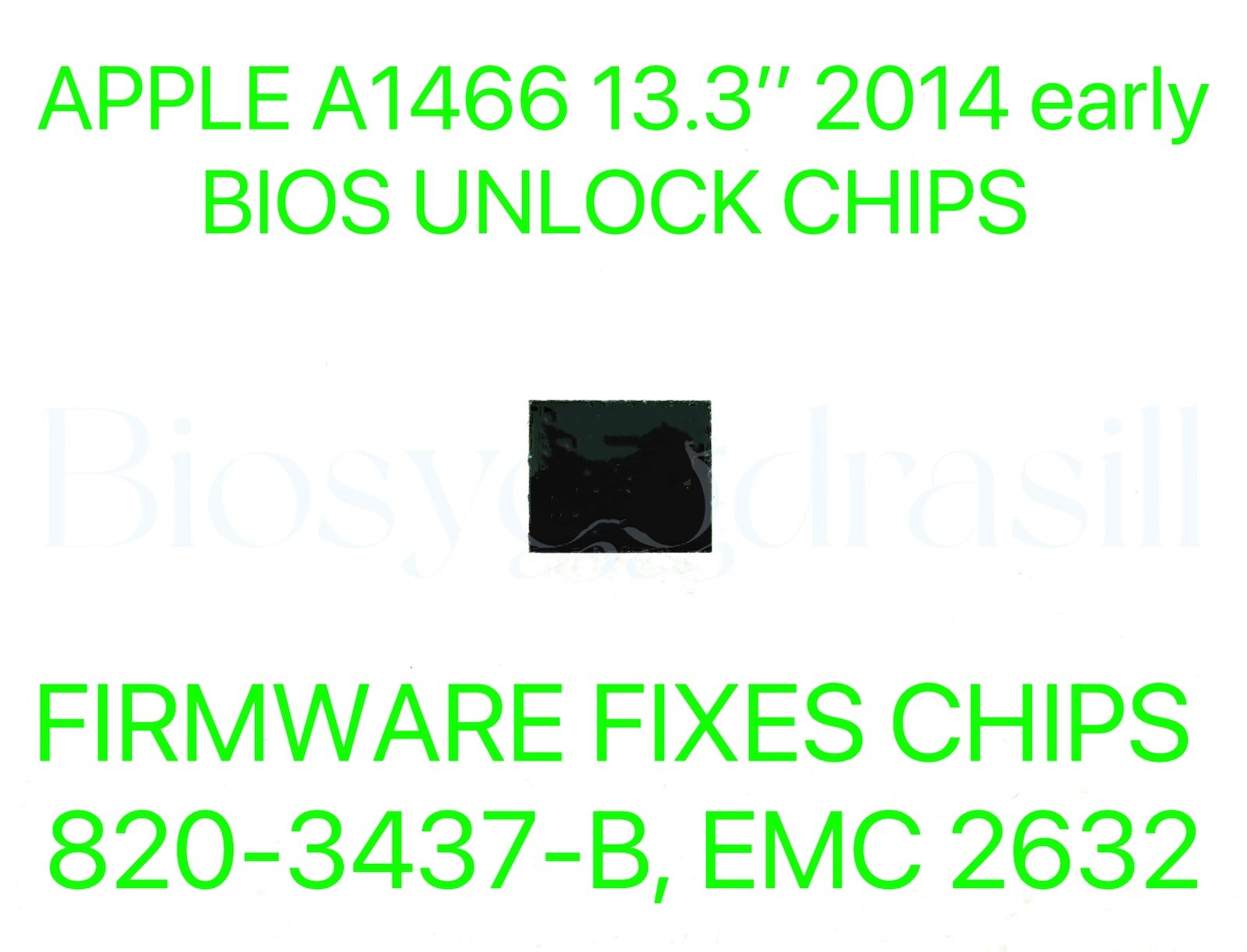 EMC 2632 APPLE A1466 2014 Early, NO PASSWORD BIOS CHIP FIRMWARE FIXES 820-3437-B