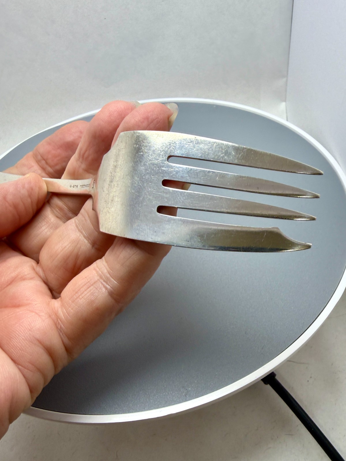 Durgin Fairfax Lg Individual Salad Fork 7.5" Sterling 43.6gm with monogram