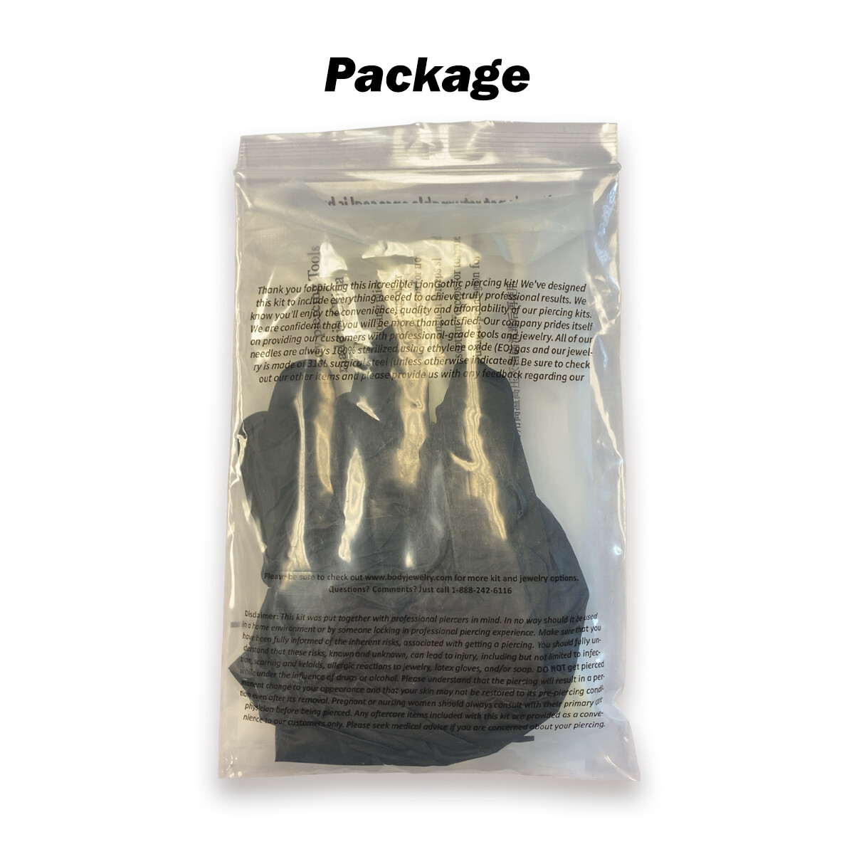 Dermal Piercing Kit 4 Clear CZ Tops 2 Dermal Bases Puncher and Gloves 8 Pieces