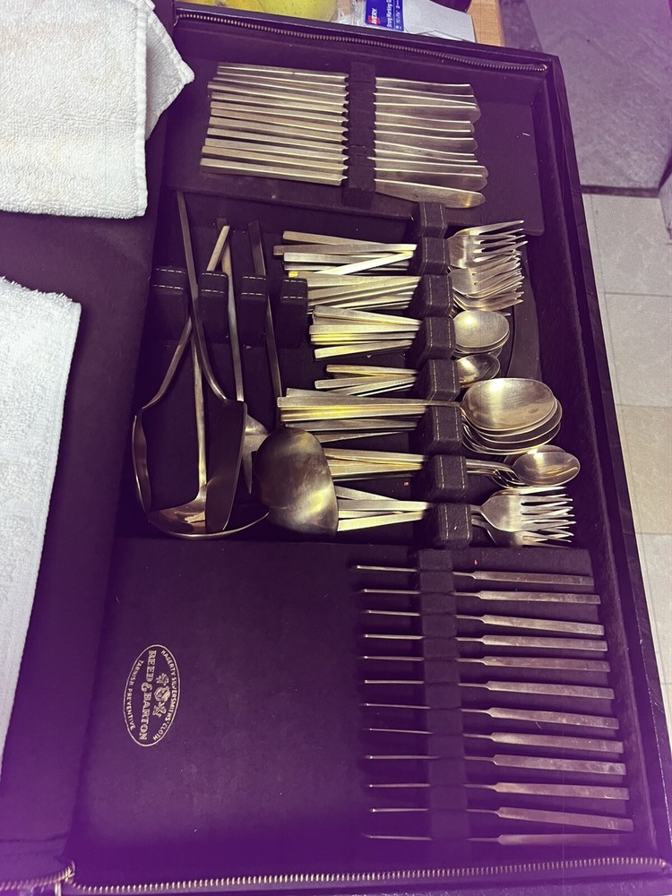 fancy brass or bronze flatware set, dutch