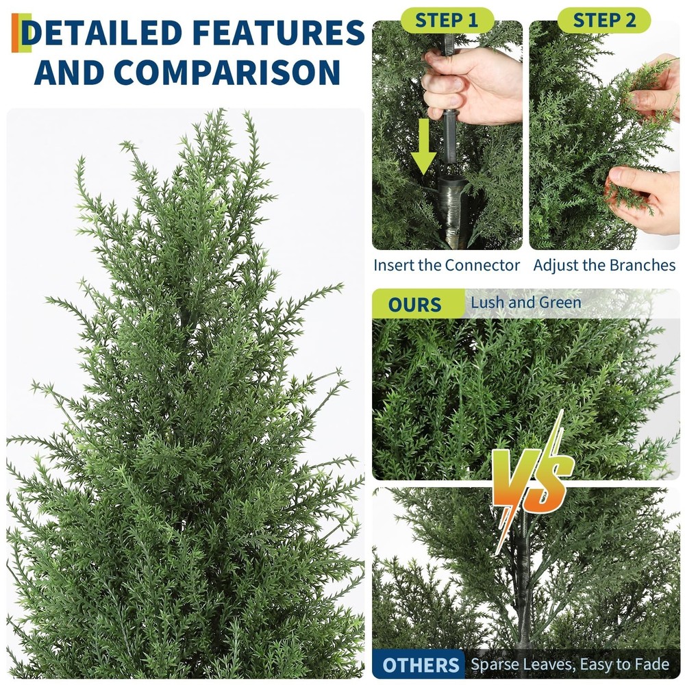 2 Pack 3FT Artificial Cedar Topiary Trees Topiary Trees Christmas tree